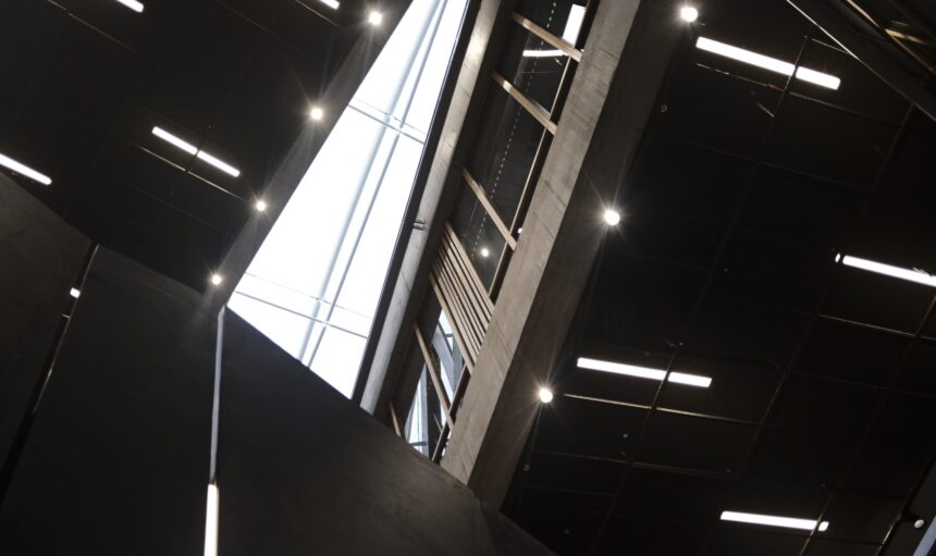 Inside of a business center building